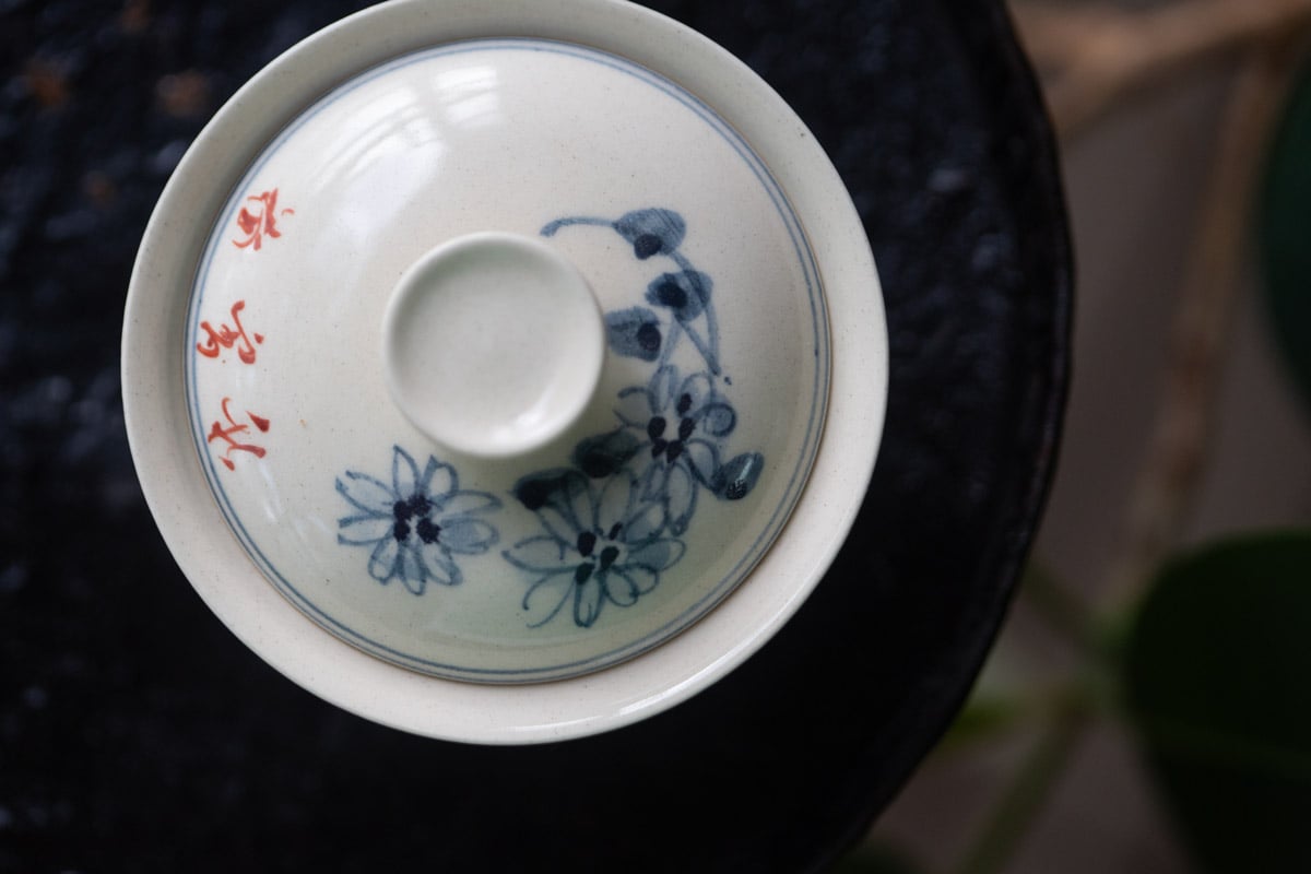 gilded qinghua gaiwan flowers 5 | BITTERLEAF TEAS gilded qinghua gaiwan flowers 5 | BITTERLEAF TEAS