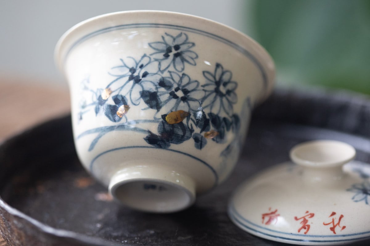 gilded qinghua gaiwan flowers 6 | BITTERLEAF TEAS gilded qinghua gaiwan flowers 6 | BITTERLEAF TEAS