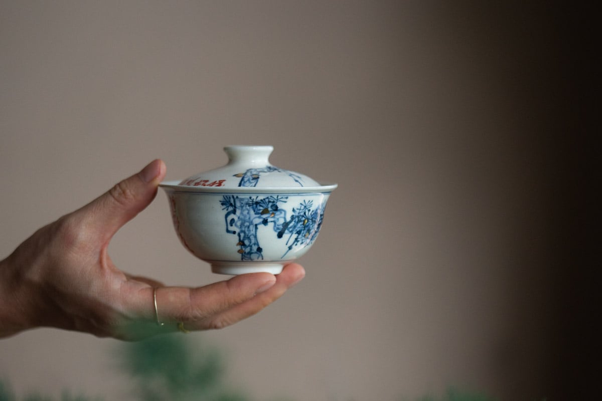gilded qinghua gaiwan red pine 1 | BITTERLEAF TEAS