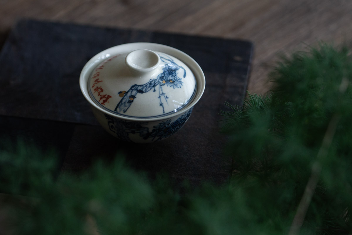 gilded qinghua gaiwan red pine 2 | BITTERLEAF TEAS