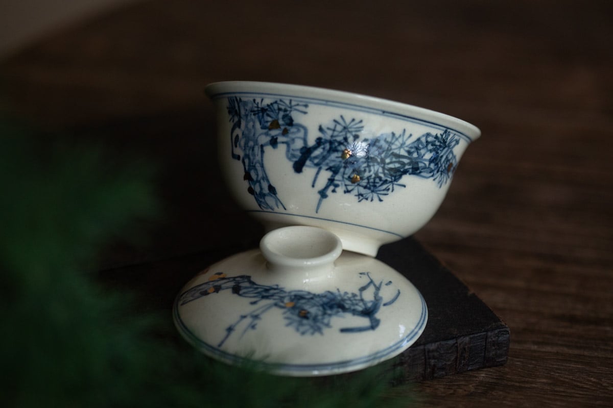 gilded qinghua gaiwan red pine 3 | BITTERLEAF TEAS