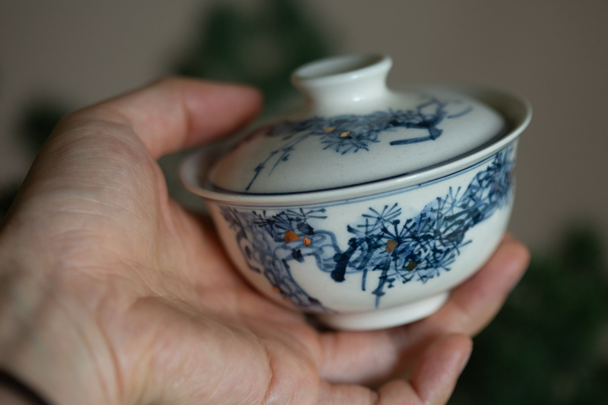 gilded qinghua gaiwan red pine 5 | BITTERLEAF TEAS