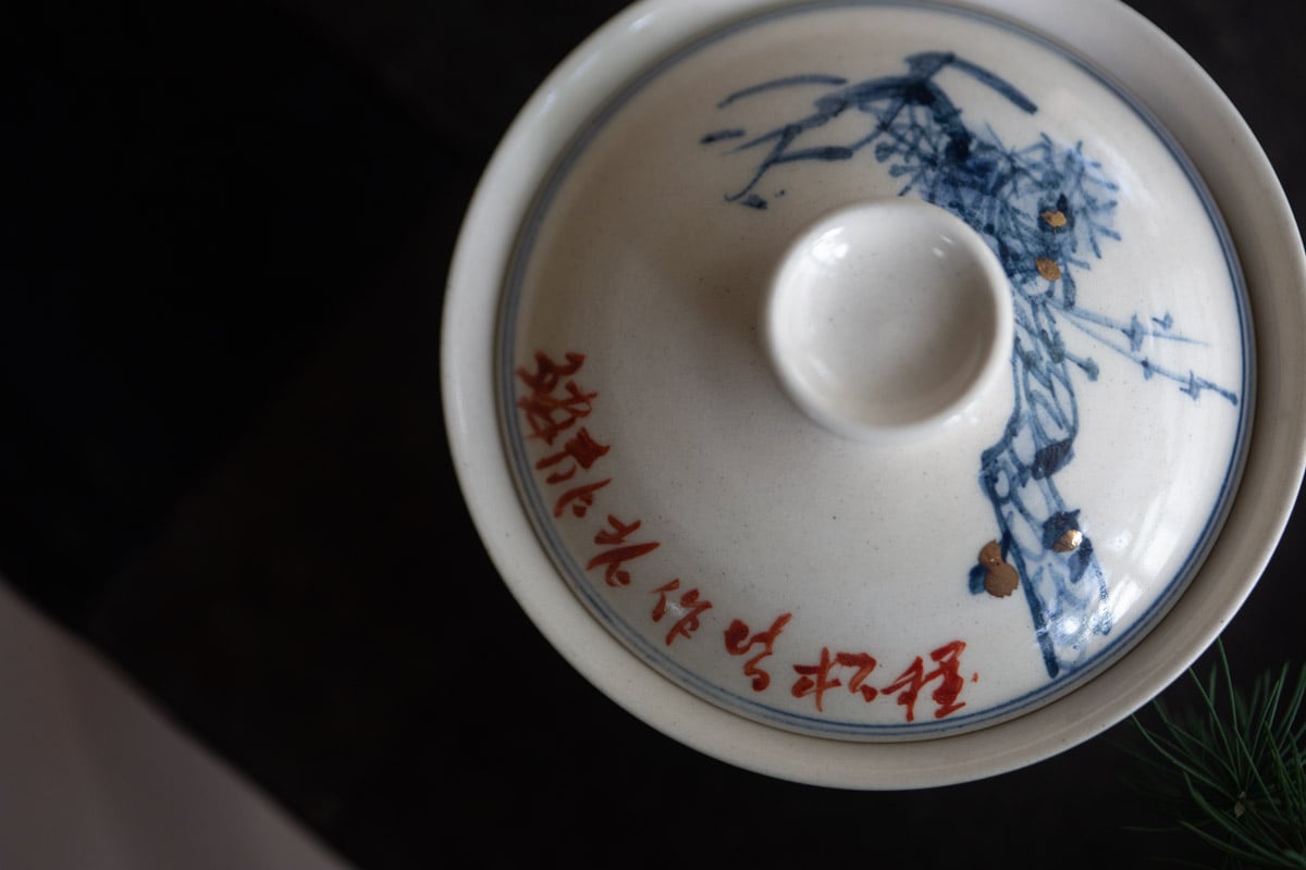 gilded qinghua gaiwan red pine 9 | BITTERLEAF TEAS