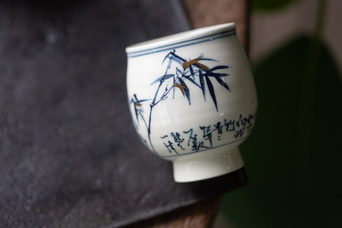 gilded qinghua teacup bamboo flower tea 5 25 2 | BITTERLEAF TEAS