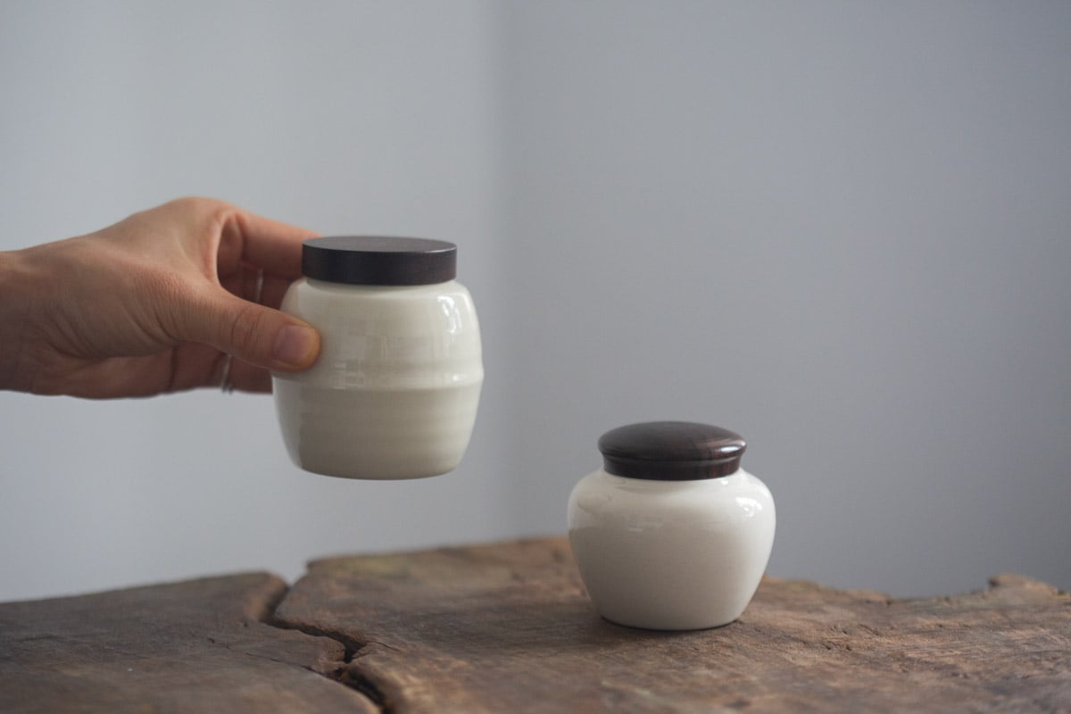 mini tea jar white wood 3 | BITTERLEAF TEAS