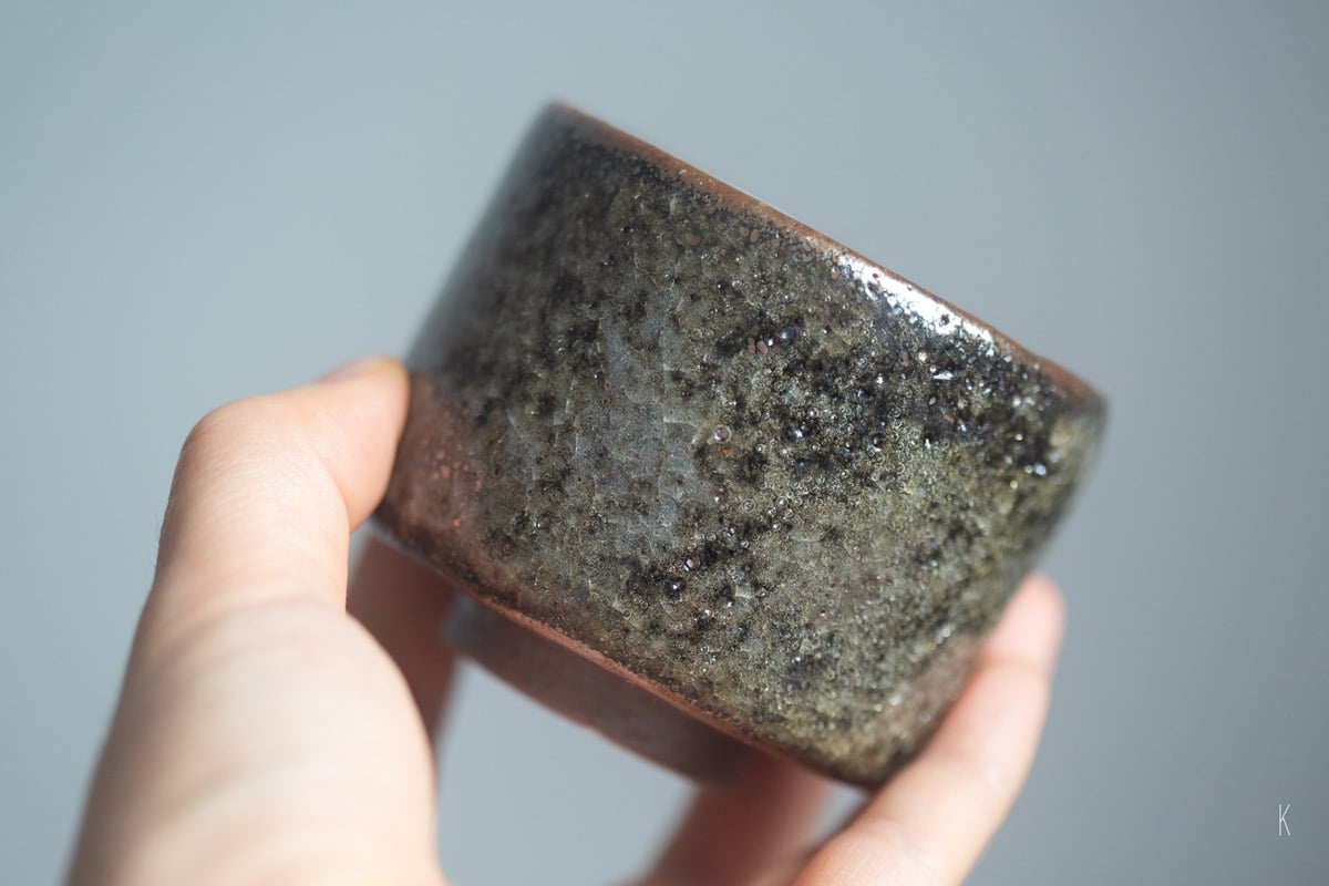 shino glazed teacup 9 25 27 | BITTERLEAF TEAS