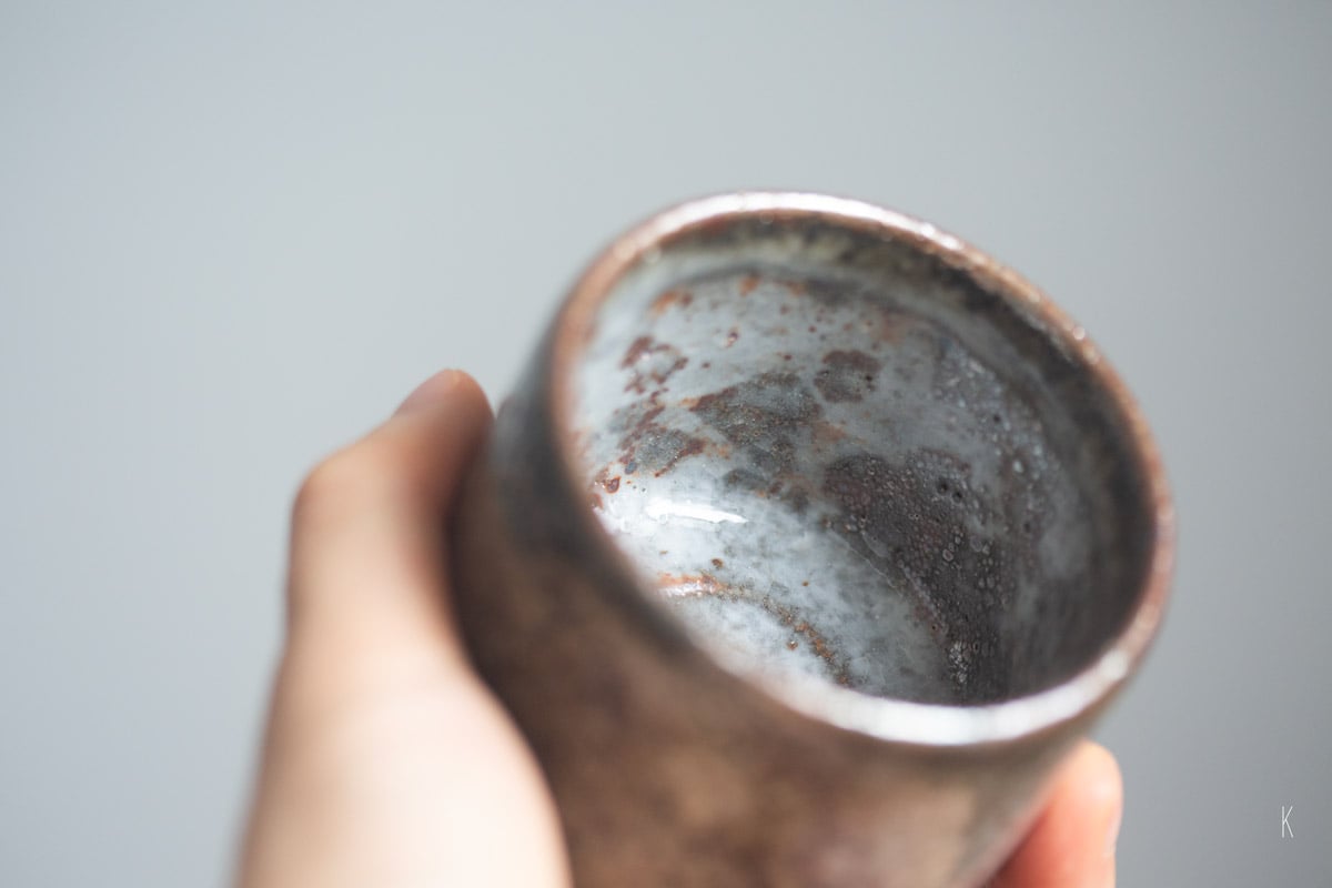 shino glazed teacup 9 25 28 | BITTERLEAF TEAS