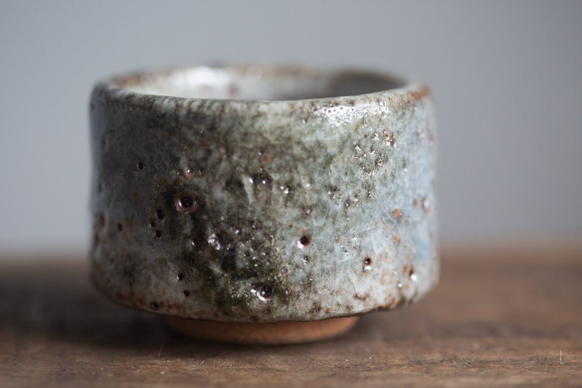 shino glazed teacup 9 25 29 | BITTERLEAF TEAS