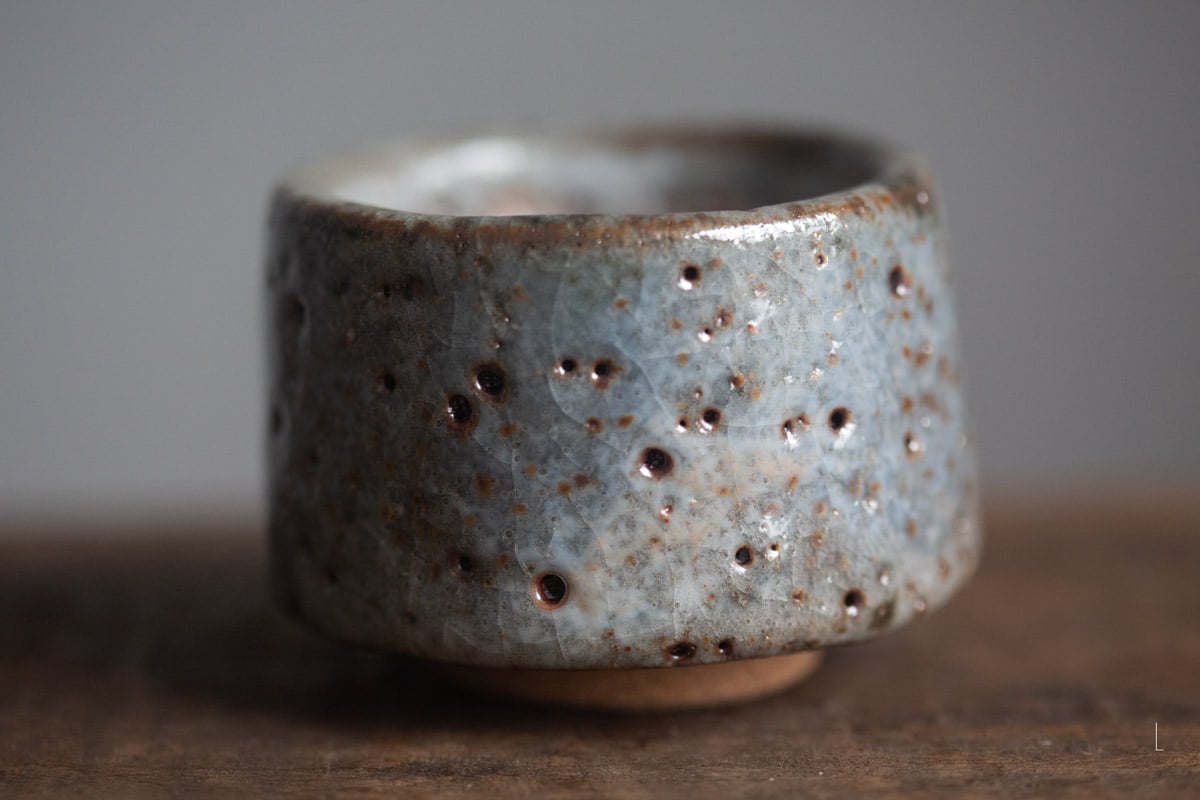 shino glazed teacup 9 25 30 | BITTERLEAF TEAS