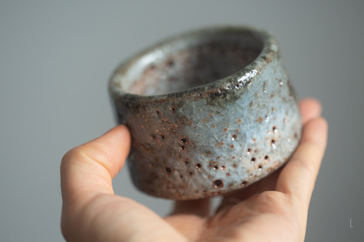shino glazed teacup 9 25 31 | BITTERLEAF TEAS