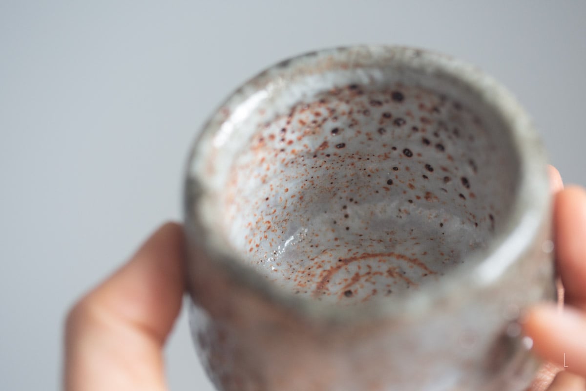 shino glazed teacup 9 25 32 | BITTERLEAF TEAS