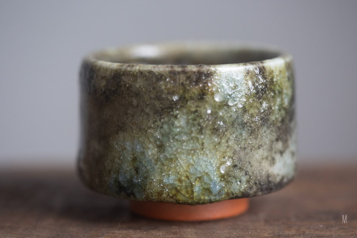 shino glazed teacup 9 25 33 | BITTERLEAF TEAS