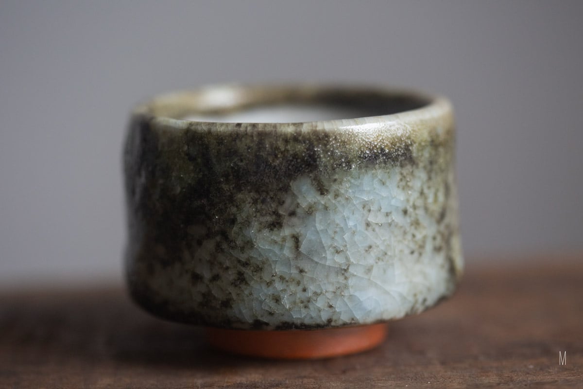 shino glazed teacup 9 25 34 | BITTERLEAF TEAS