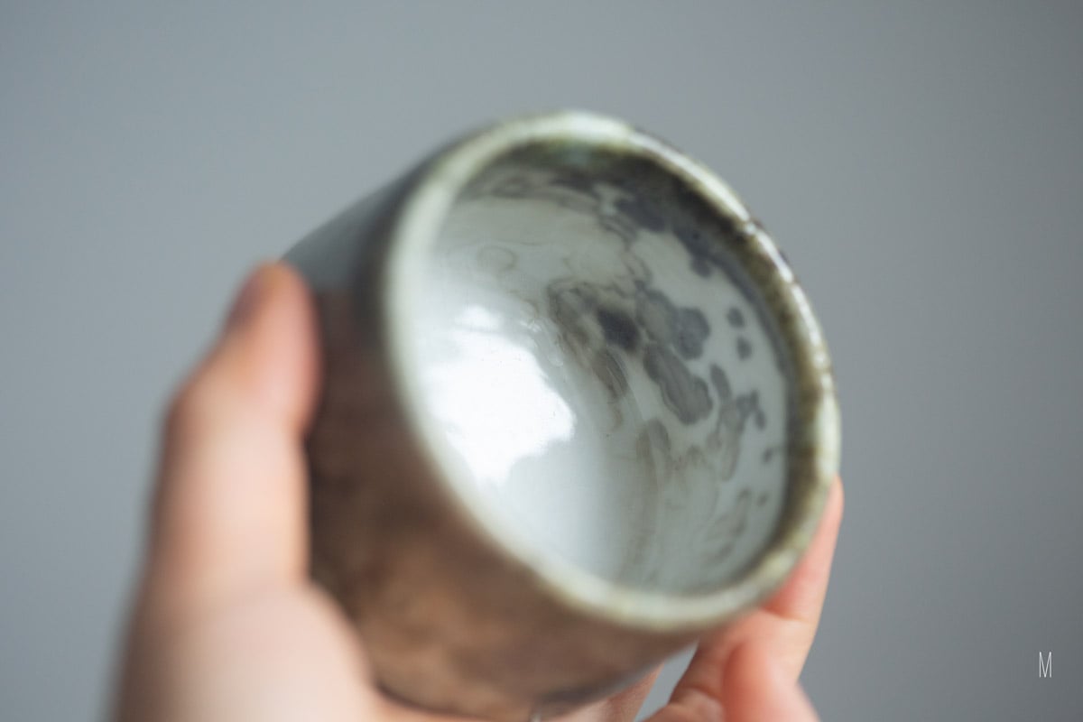 shino glazed teacup 9 25 36 | BITTERLEAF TEAS