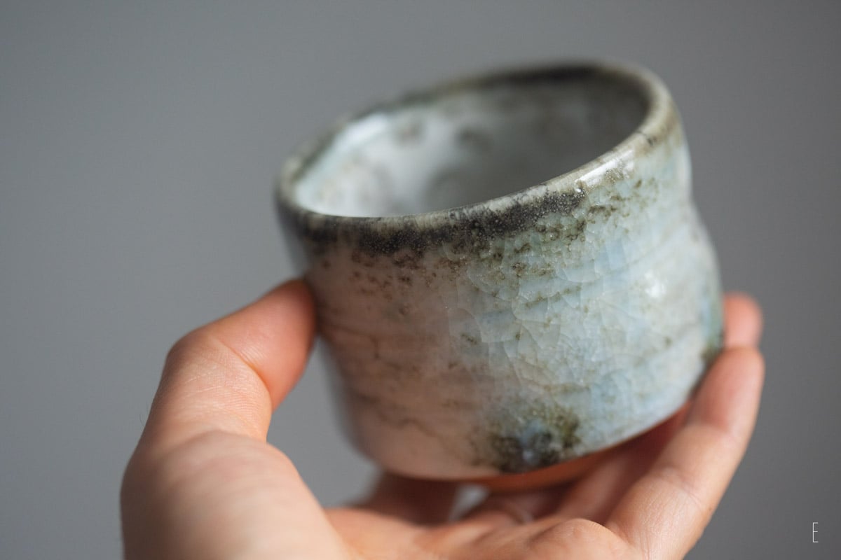 shino glazed teacup 9 25 7 | BITTERLEAF TEAS
