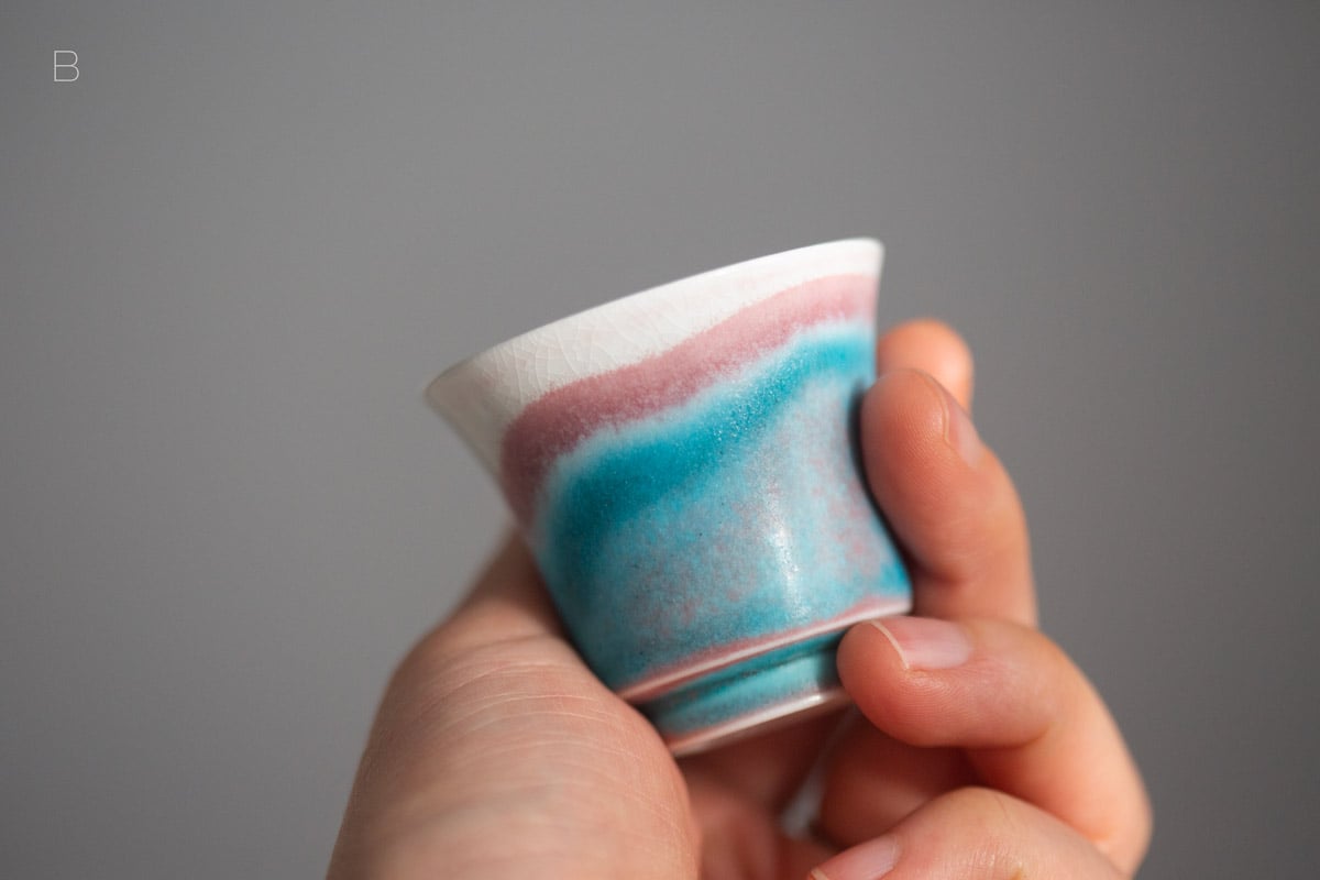 chameleon soda ash glazed wood fired teacup 1 26 5 | BITTERLEAF TEAS