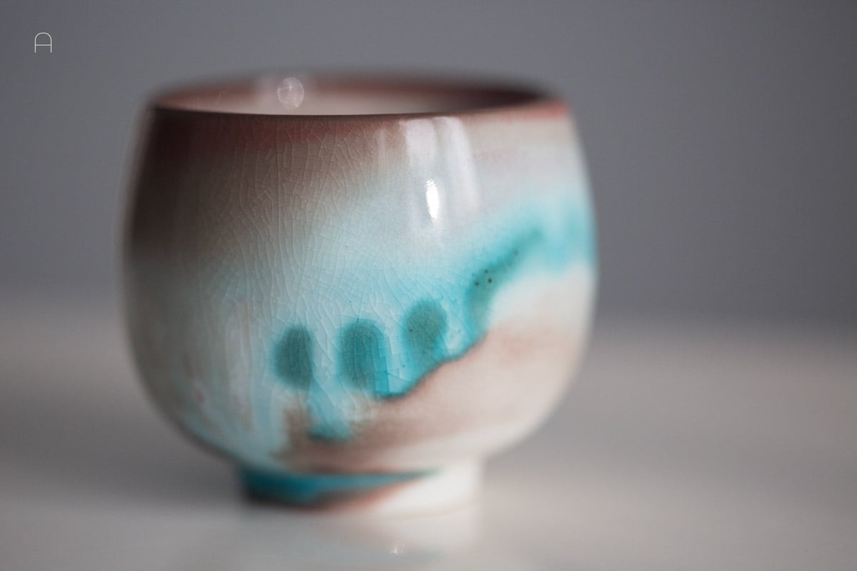 chameleon soda ash glazed wood fired teacup 1 26 8 | BITTERLEAF TEAS