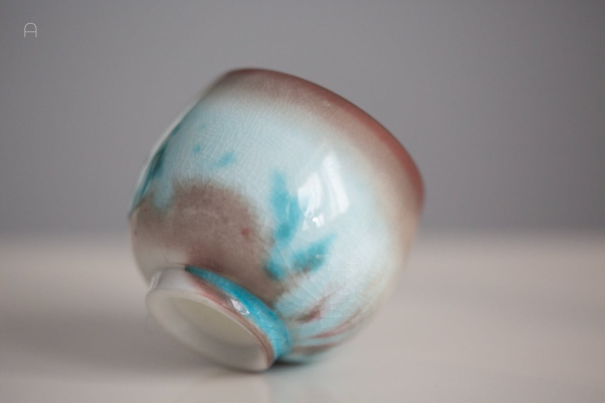 chameleon soda ash glazed wood fired teacup 1 26 9 | BITTERLEAF TEAS