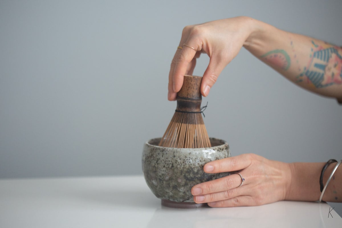 element shino glaze matcha bowl 1 26 5 | BITTERLEAF TEAS