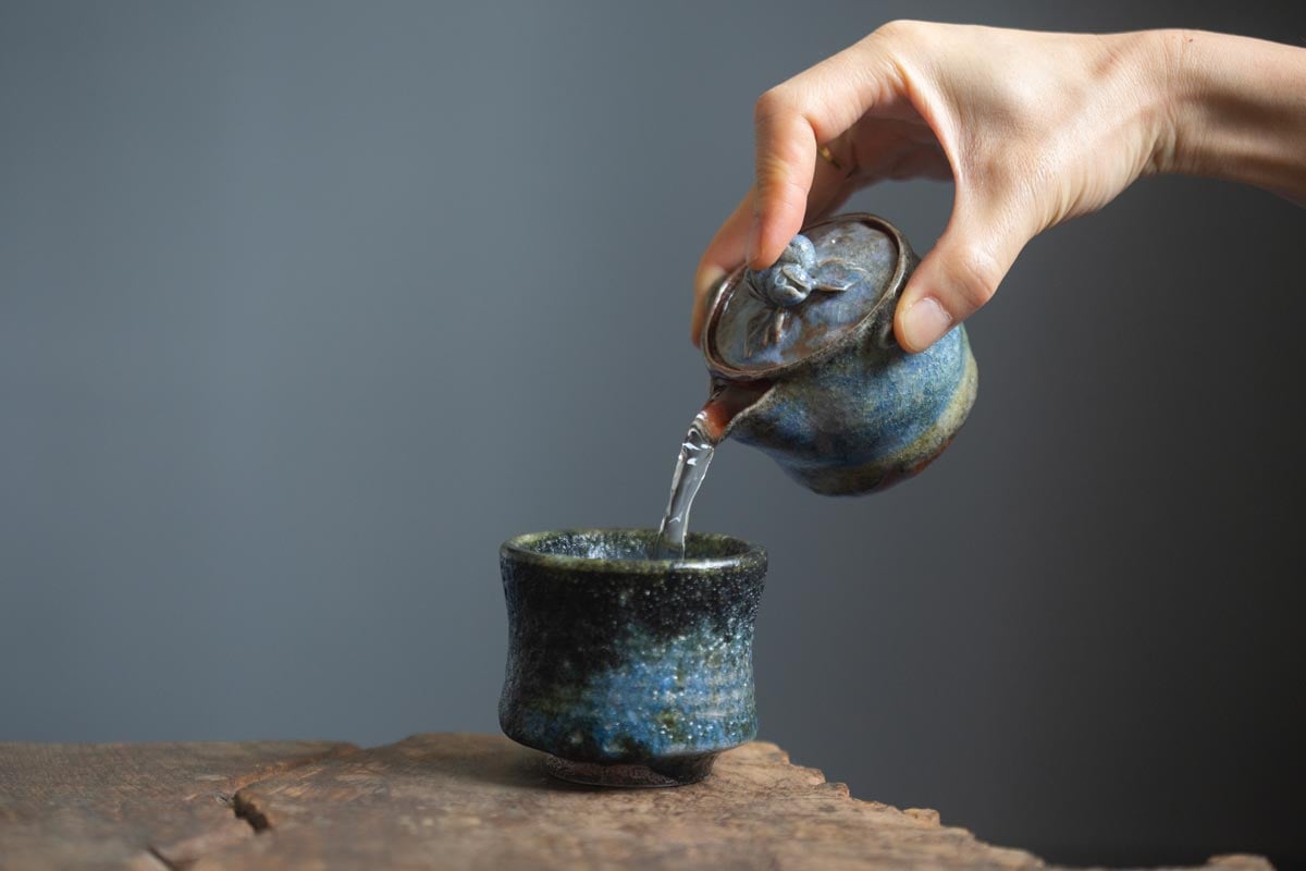 chameleon shino wood fired houhin ii 15 | BITTERLEAF TEAS