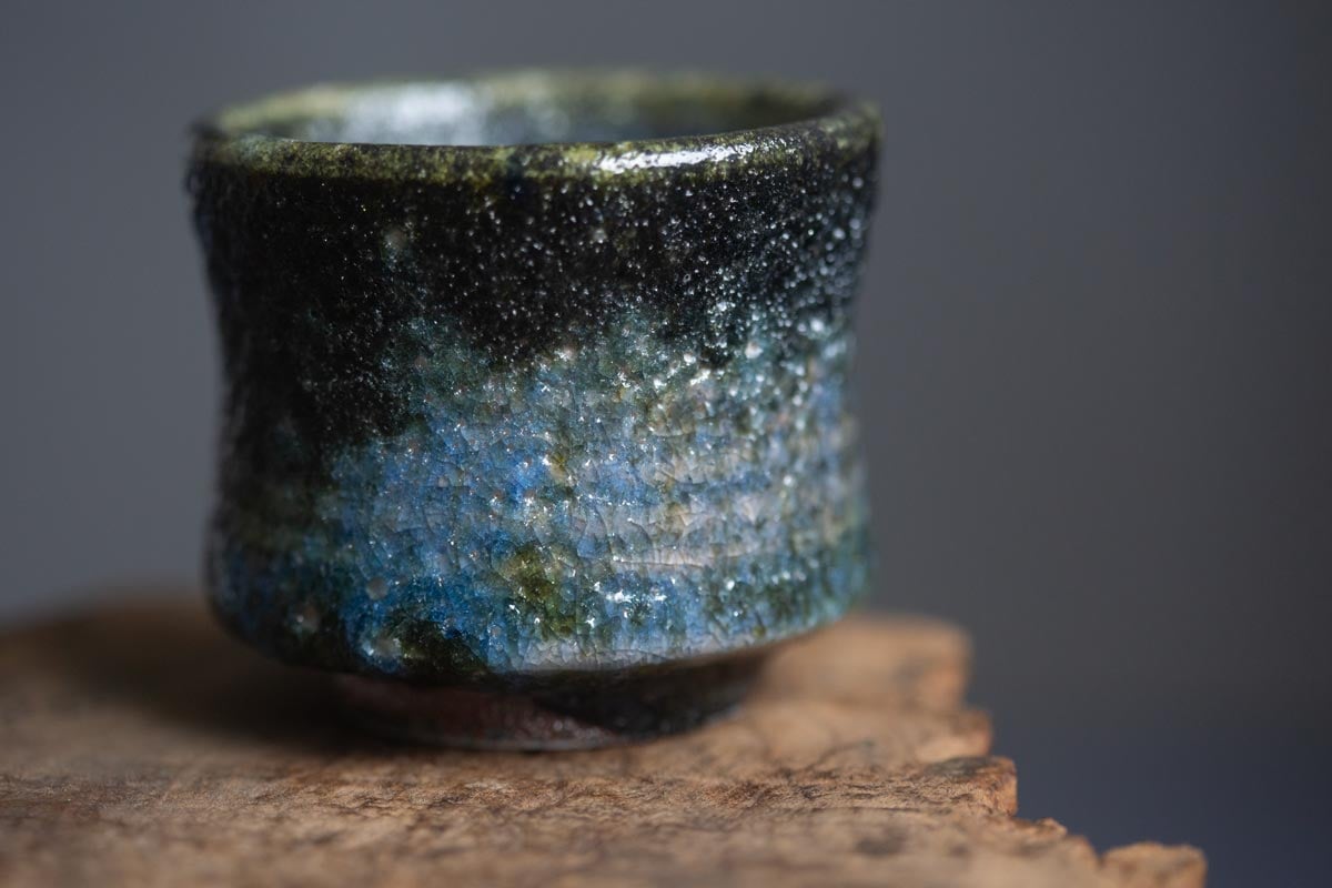 chameleon shino wood fired teacup 10 | BITTERLEAF TEAS