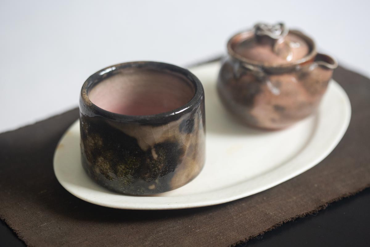 chameleon shino wood fired teacup 14 | BITTERLEAF TEAS