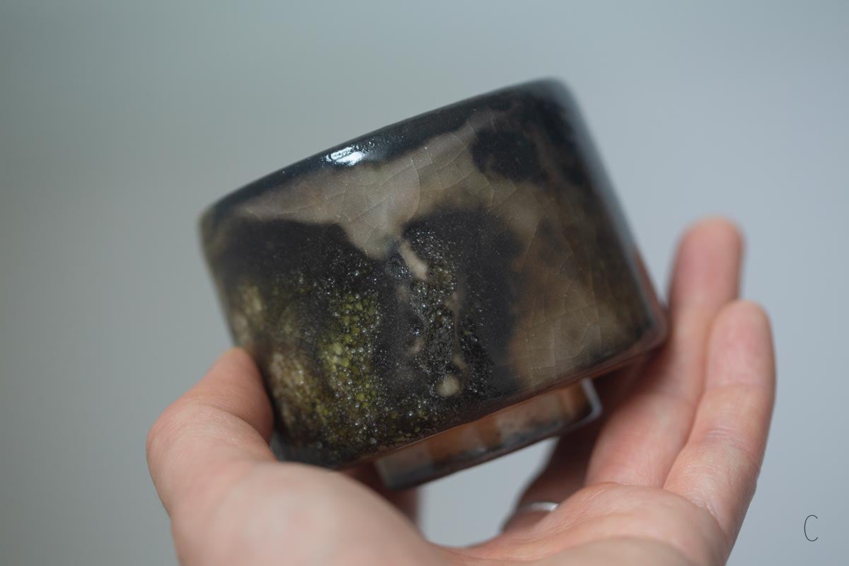 chameleon shino wood fired teacup 17 | BITTERLEAF TEAS