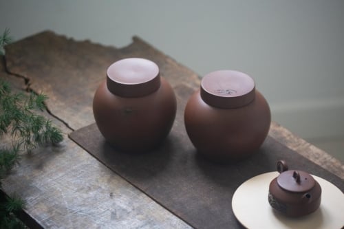 Lotus Flower Jianshui Zitao Tea Jar - Red